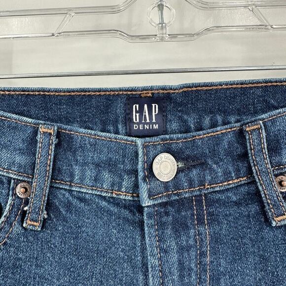 GAP Denim Medium Wash Cotton Zip Fly Folded Frayed Hem Denim Shorts Size 28 - Picture 4 of 12